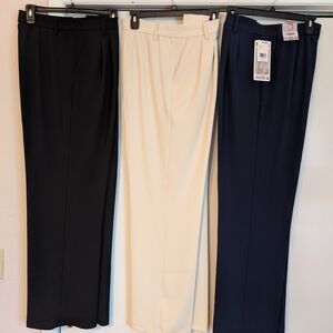 3 Pr Ladies Wide Leg Trousers - Sz 13